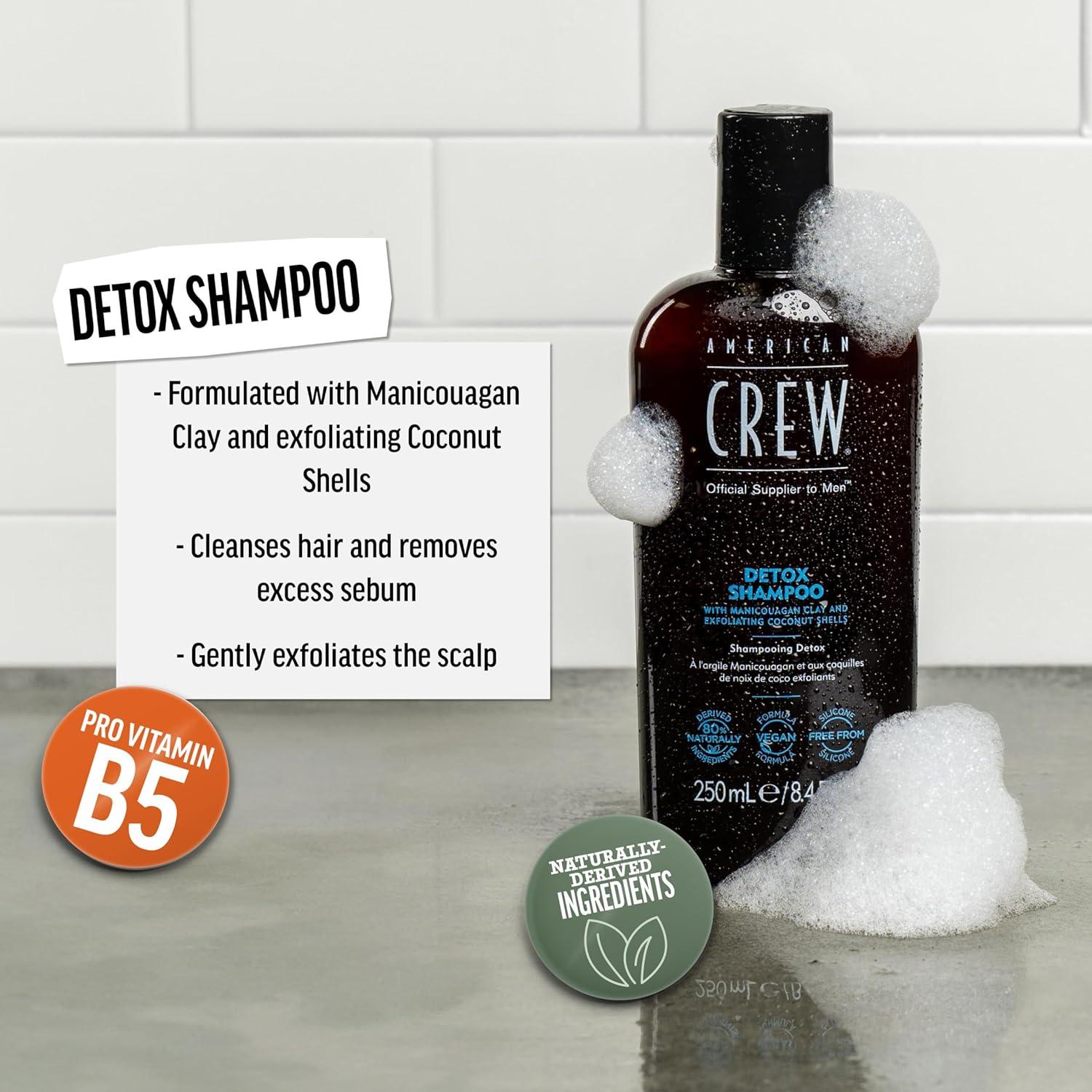 American Crew Detox Shampoo for Men, Naturally Derived, Vegan Formula, Citrus Mint Fragrance, 33.8 Fl Oz(8.45 Fl Oz (Pack of 1))