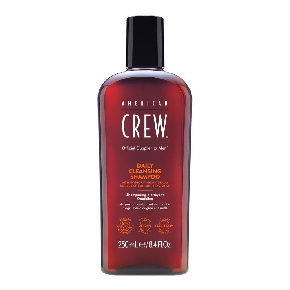 American Crew Shampoo for Men, Daily Cleanser, Naturally Derived, Vegan Formula, Citrus Mint Fragrance, 33.8 Fl Oz(8.45 Fl Oz (Pack of 1))