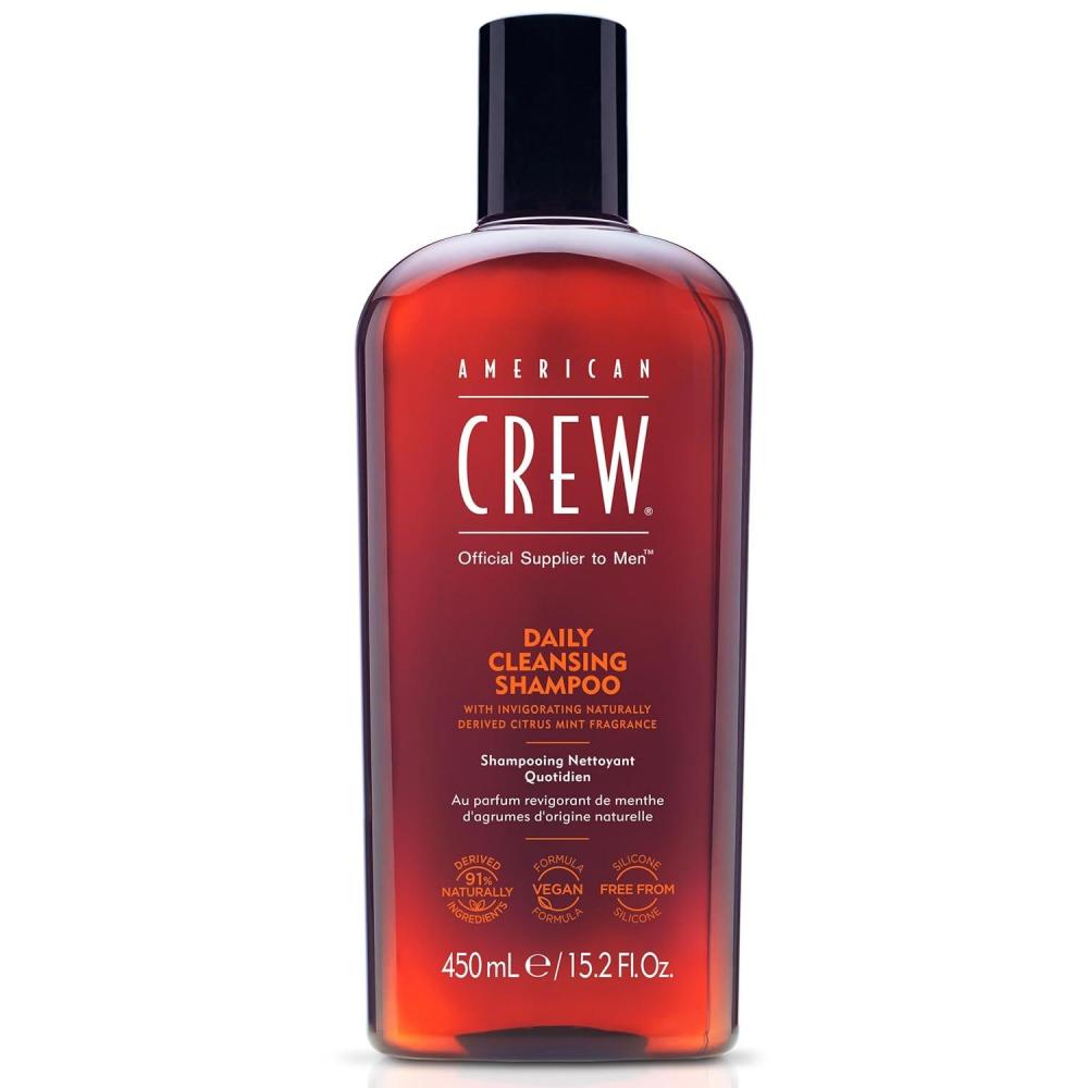 American Crew Shampoo for Men, Daily Cleanser, Naturally Derived, Vegan Formula, Citrus Mint Fragrance, 33.8 Fl Oz(15.2 Fl Oz (Pack of 1))