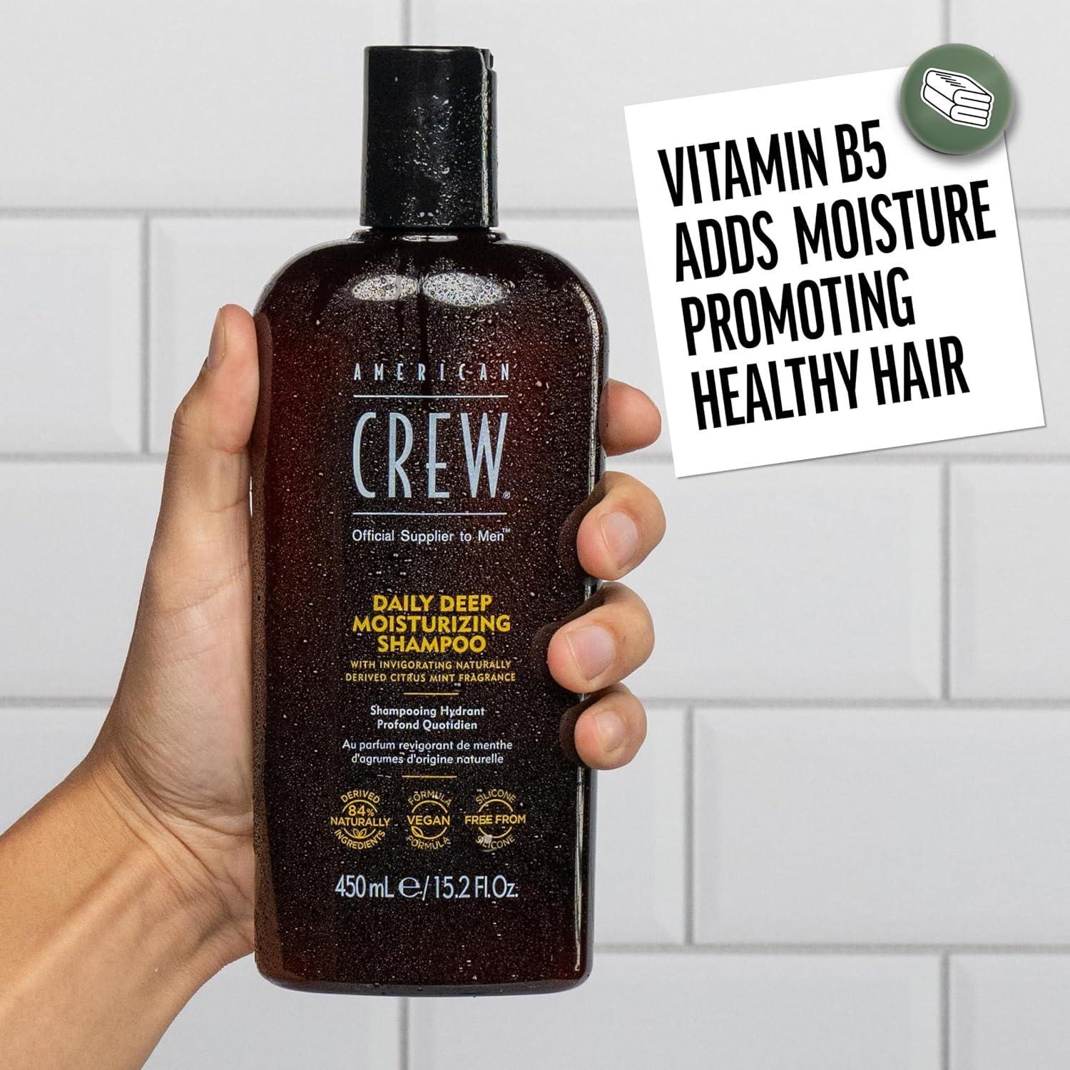 American Crew Shampoo for Men, Daily Deep Moisturizer, Naturally Derived, Vegan Formula, Citrus Mint Fragrance, 33.8 Fl Oz(33.8 Fl Oz (Pack of 1))