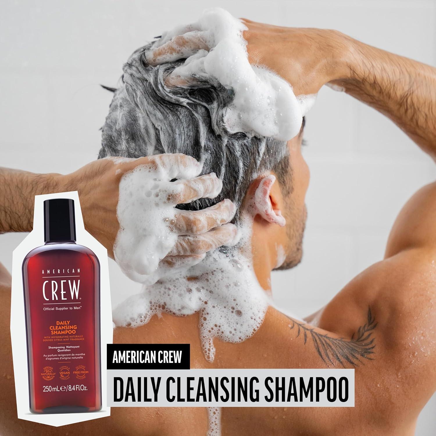 American Crew Shampoo for Men, Daily Cleanser, Naturally Derived, Vegan Formula, Citrus Mint Fragrance, 33.8 Fl Oz(33.8 Fl Oz (Pack of 2))