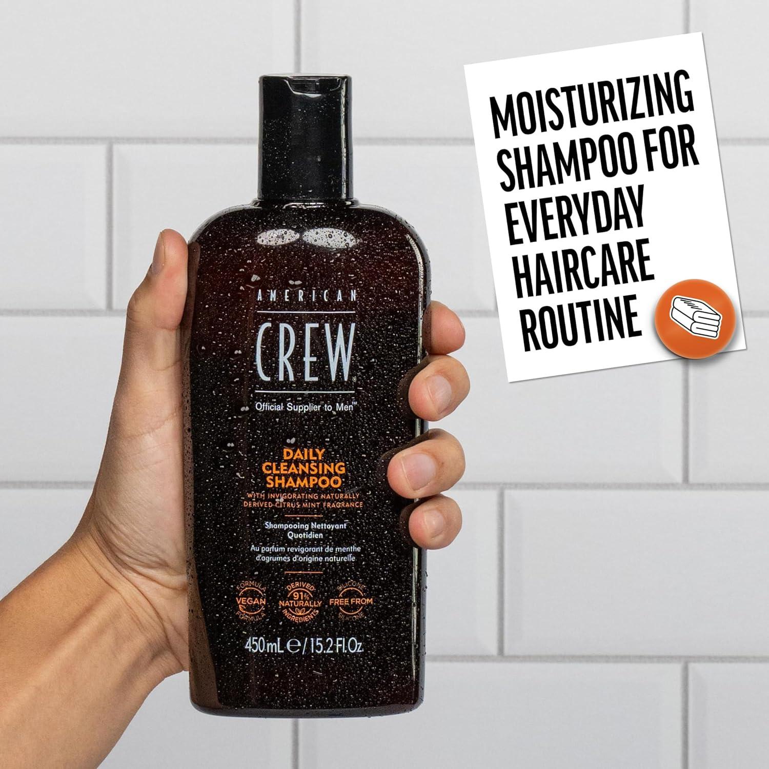 American Crew Shampoo for Men, Daily Cleanser, Naturally Derived, Vegan Formula, Citrus Mint Fragrance, 33.8 Fl Oz(33.8 Fl Oz (Pack of 2))