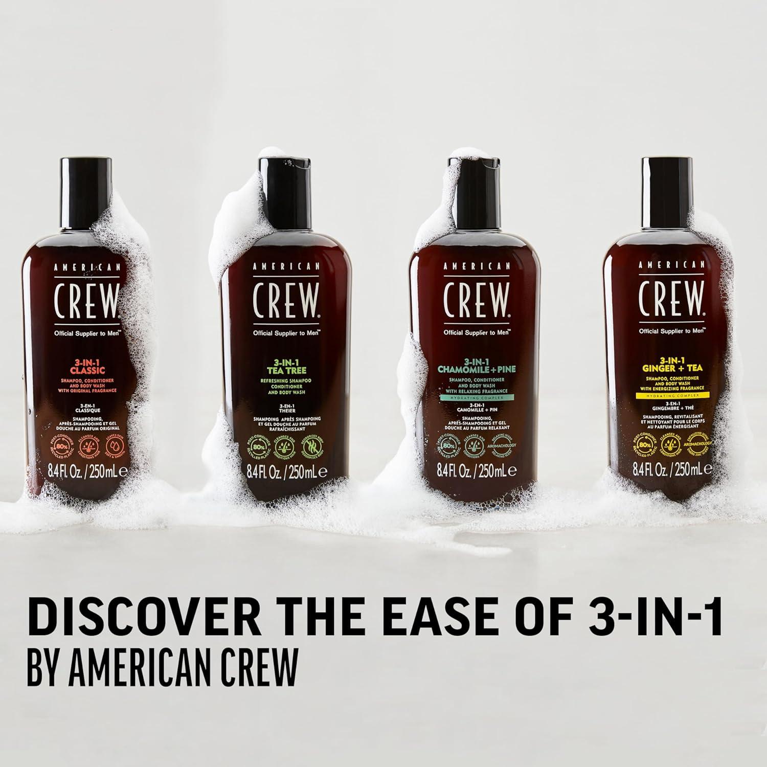 American Crew Shampoo, Conditioner & Body Wash for Men, 3-in-1, 33.8 Fl Oz(Classic)