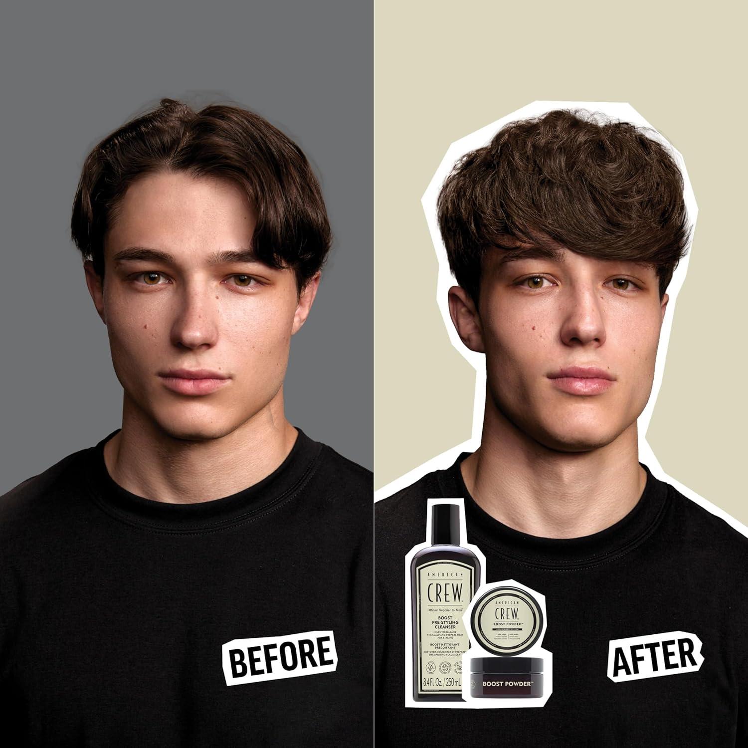 AMERICAN CREW Men’s Pre Styler Boost Shampoo for Fine & Thin Hair, Instantly Volumizing Formula, Adds Volume, Lift, & Shine, Vegan, 8.4 fl oz