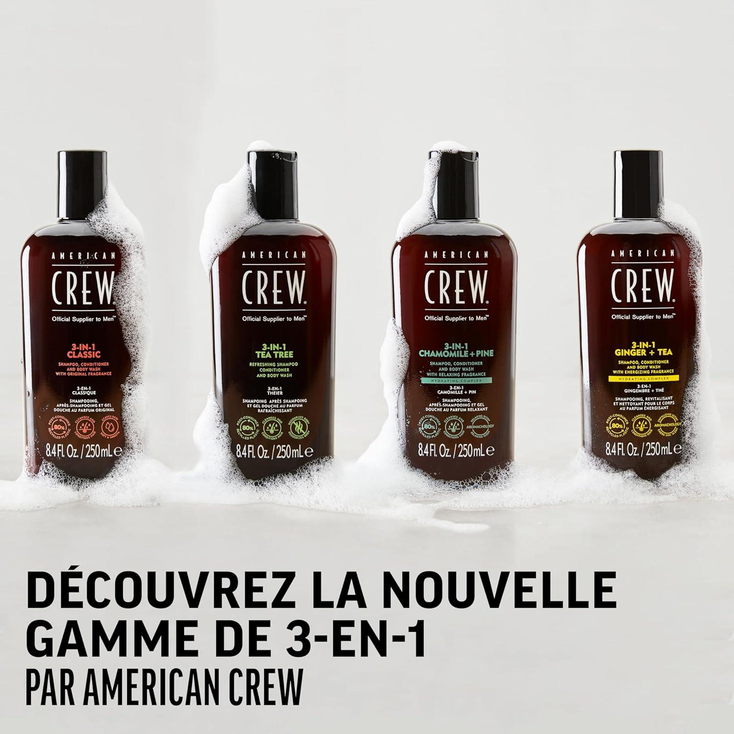 American Crew Shampoo, Conditioner & Body Wash for Men, 3-in-1, 33.8 Fl Oz(Tea Tree)