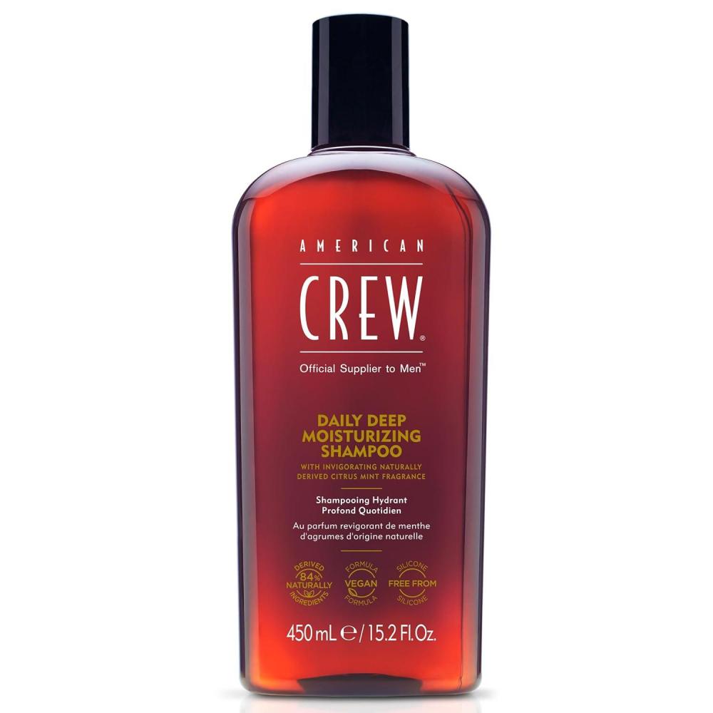 American Crew Shampoo for Men, Daily Deep Moisturizer, Naturally Derived, Vegan Formula, Citrus Mint Fragrance, 33.8 Fl Oz(15.2 Fl Oz (Pack of 1))