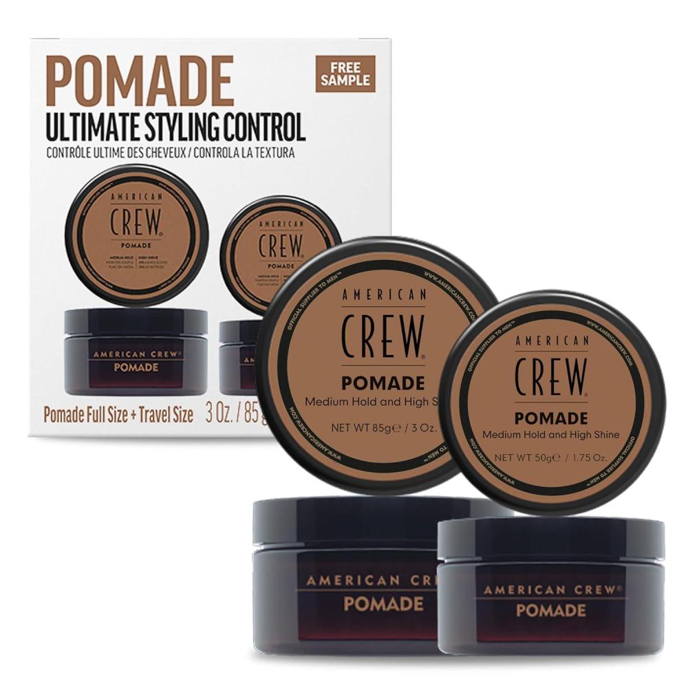 American Crew POMADE FOR HOLD AND SHINE 3 OZ for Men | Men’s, Like Styling Gel, High Shine(Unscented)