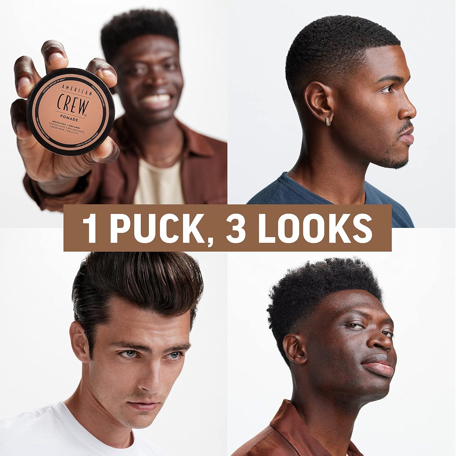 American Crew POMADE FOR HOLD AND SHINE 3 OZ for Men | Men’s, Like Styling Gel, High Shine(Unscented)