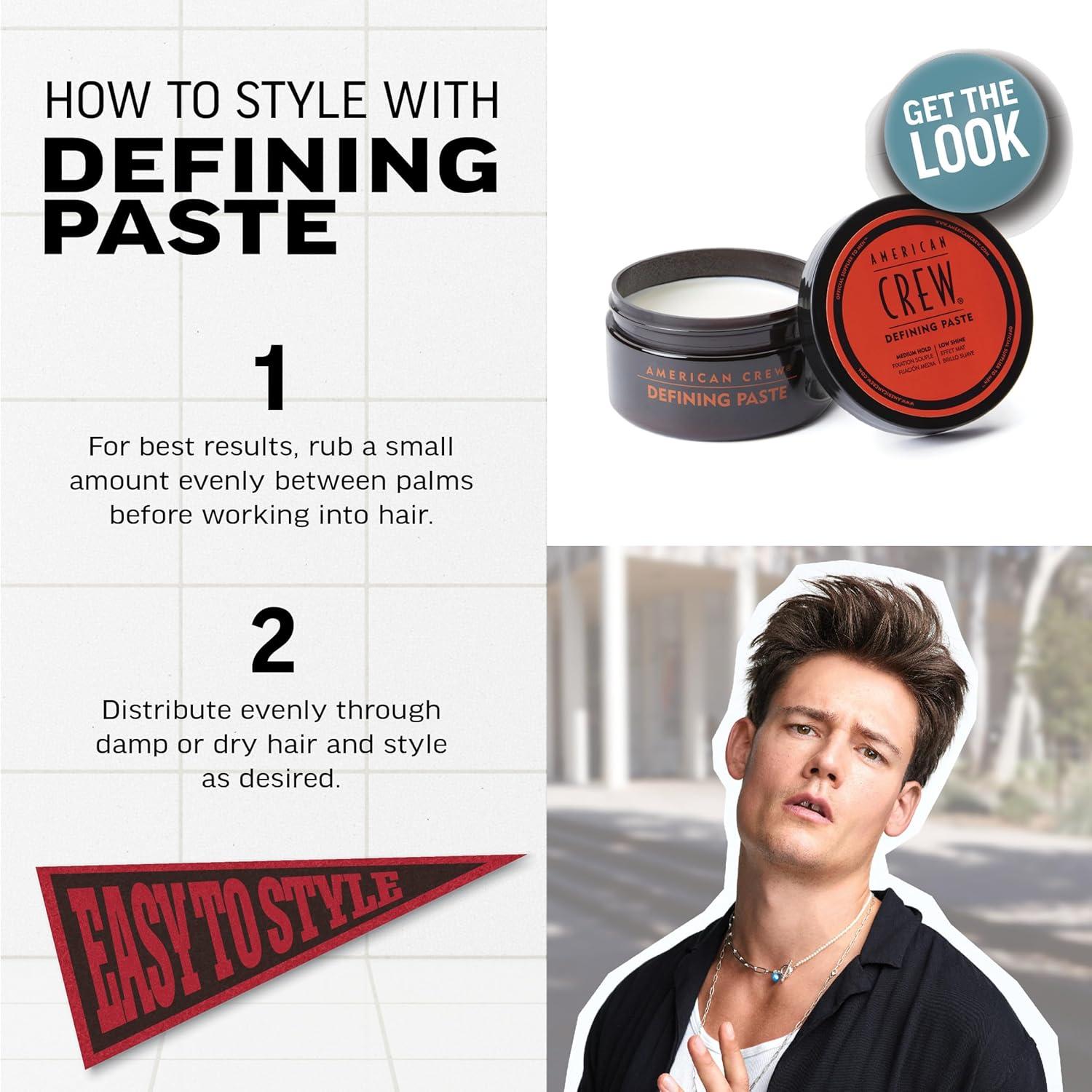 American Crew Men’s Hair Defining Paste, Like Hair Gel with Medium Hold Hair Gel & Low Shine, 3 oz(3 Ounce (Pack of 1))