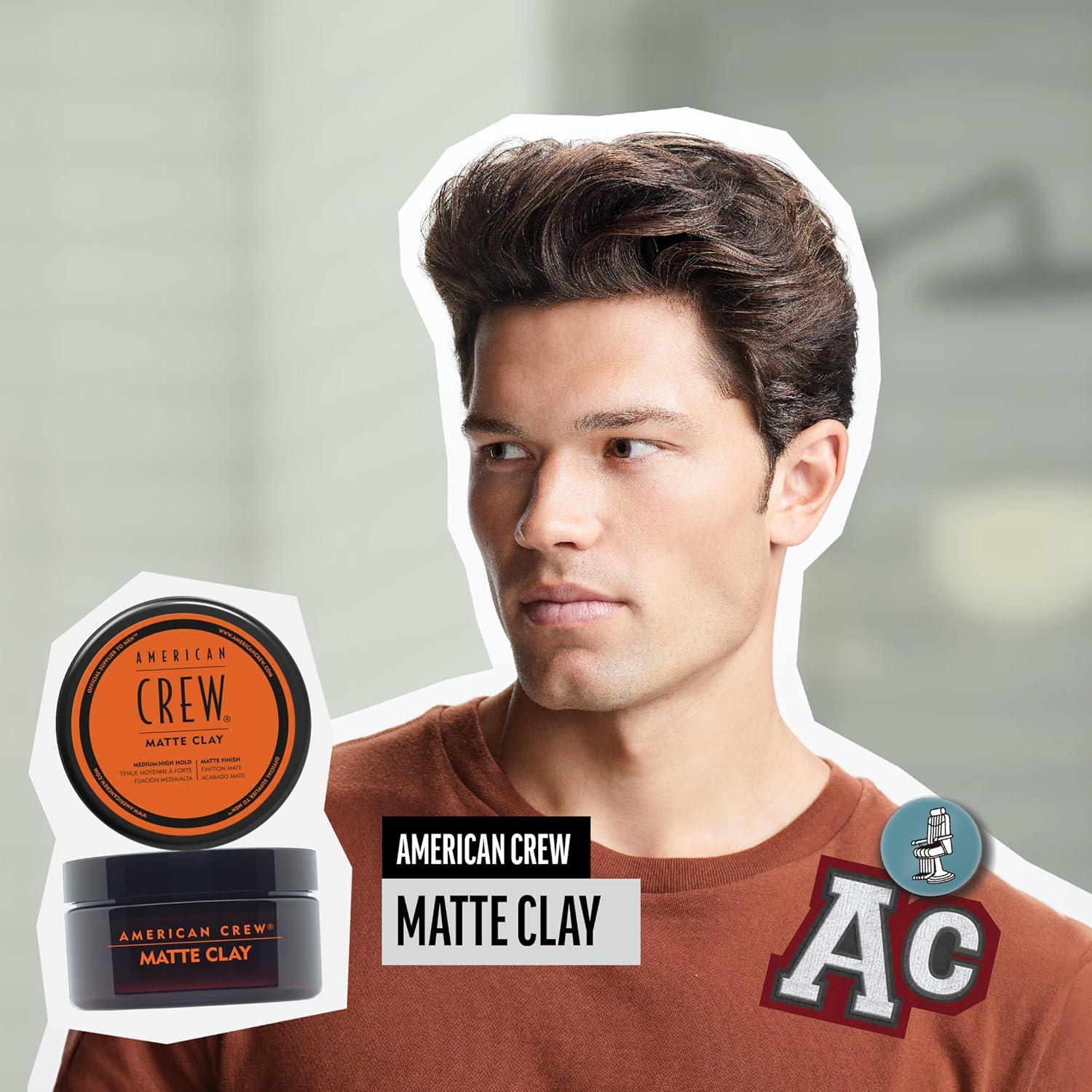 American Crew Men’s Hair Matte Clay, Like Hair Gel with Medium/High Hold, 3 oz(3 Ounce (Pack of 2))