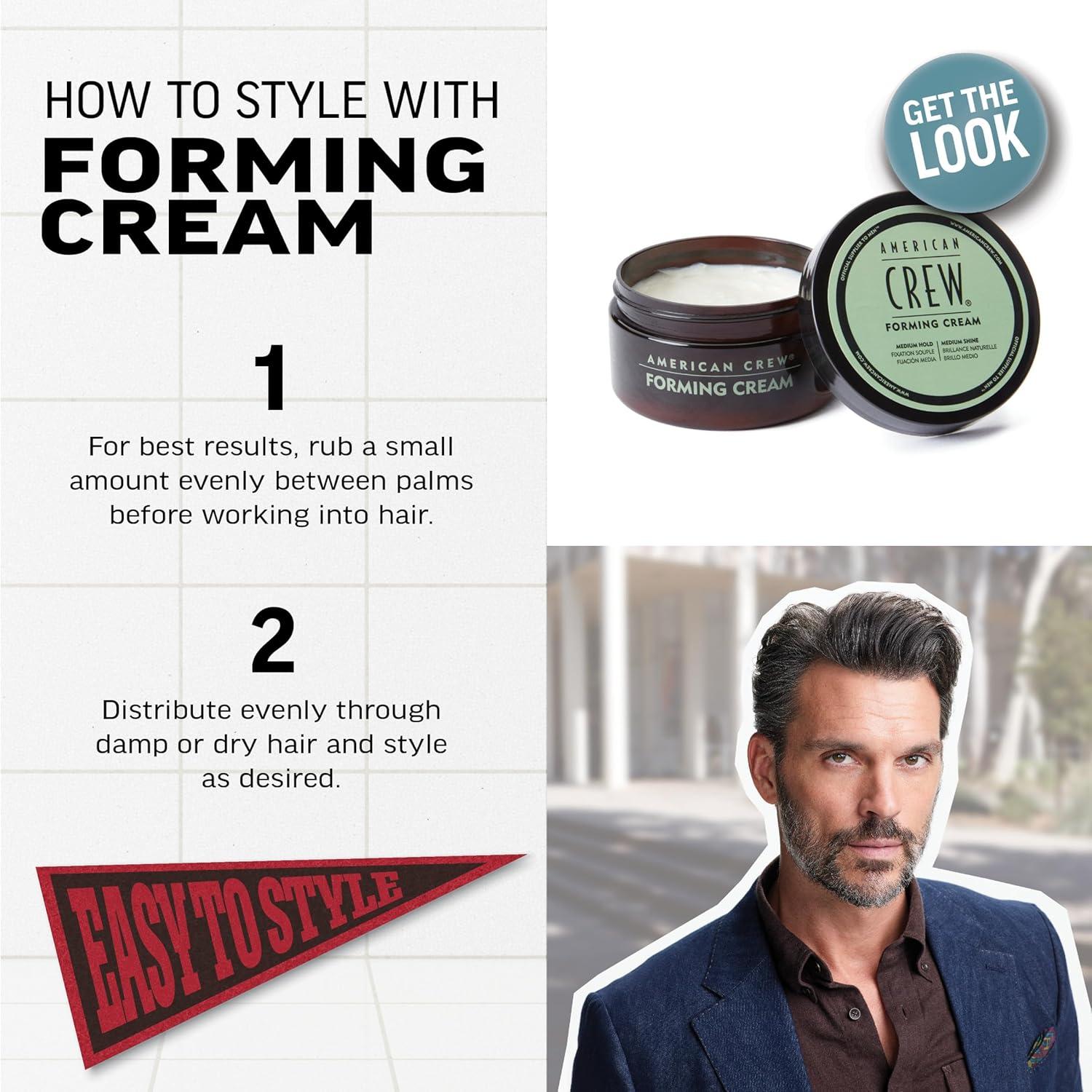 American Crew Men’s Hair Forming Cream, Like Hair Gel with Medium Hold & Medium Shine, 3 oz(3 Ounce (Pack of 1))