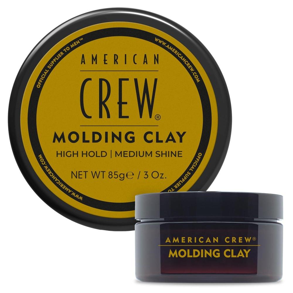 American Crew Men’s Hair Molding Clay, Like Styling Gel with Strong Hold & Medium Shine, 3 oz