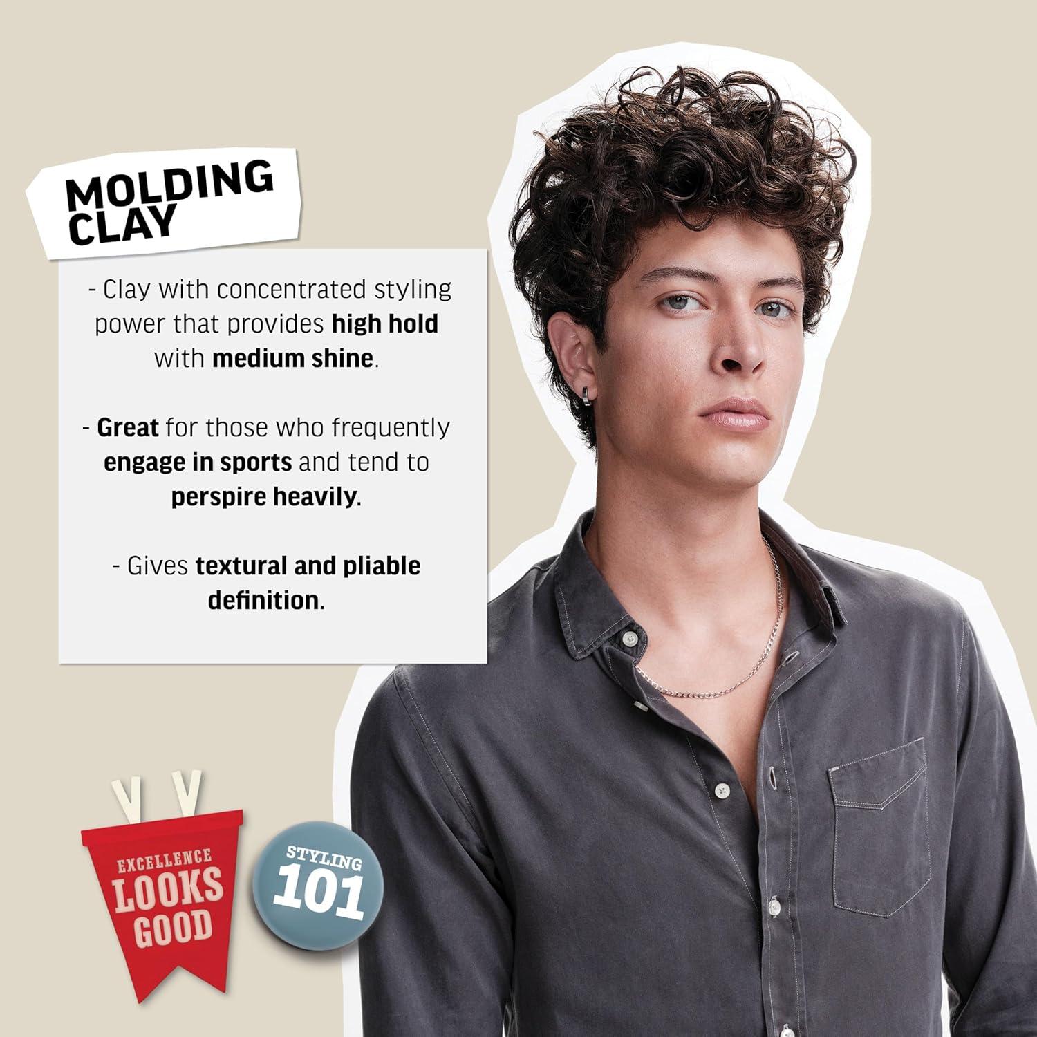 American Crew Men’s Hair Molding Clay, Like Styling Gel with Strong Hold & Medium Shine, 3 oz