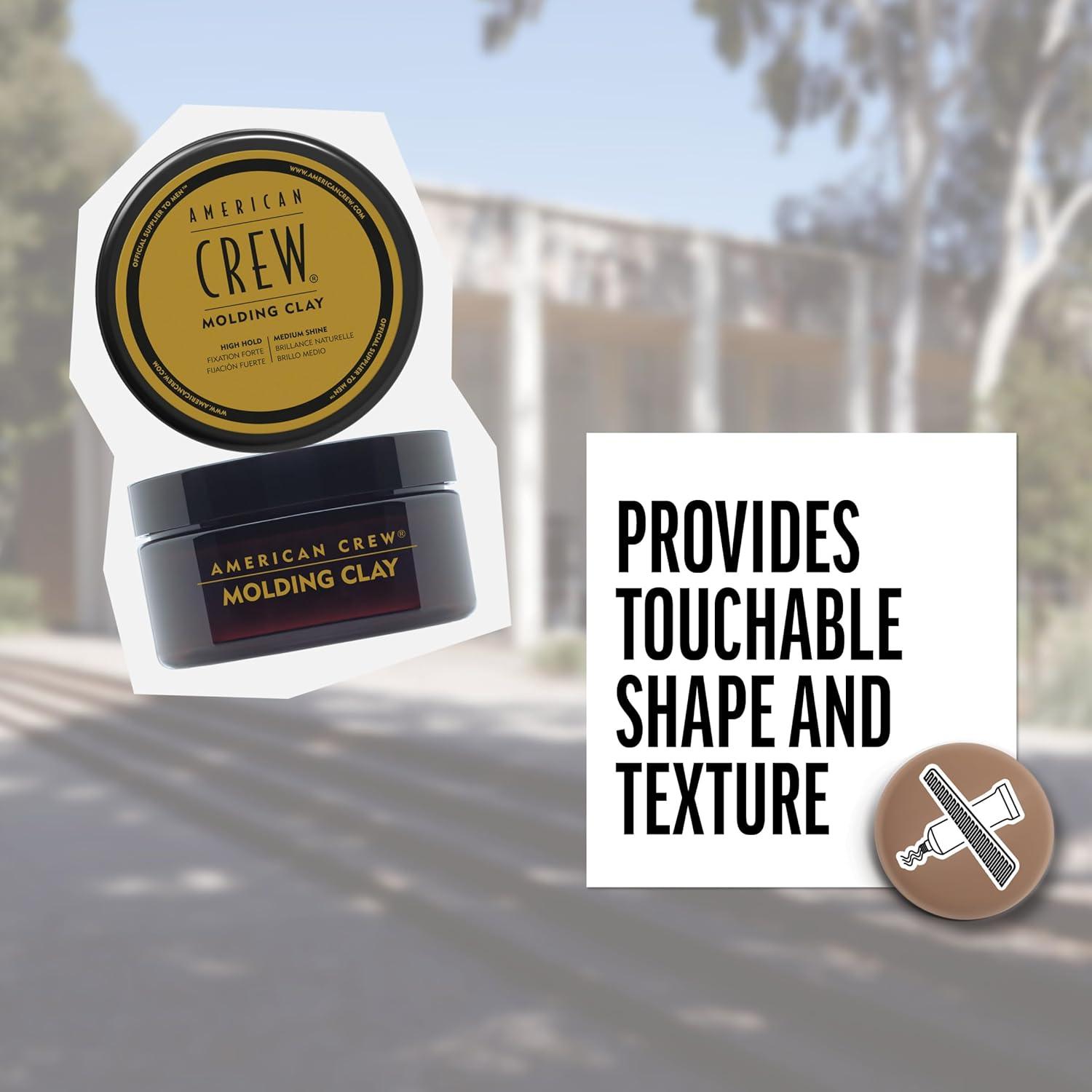 American Crew Men’s Hair Molding Clay, Like Styling Gel with Strong Hold & Medium Shine, 3 oz