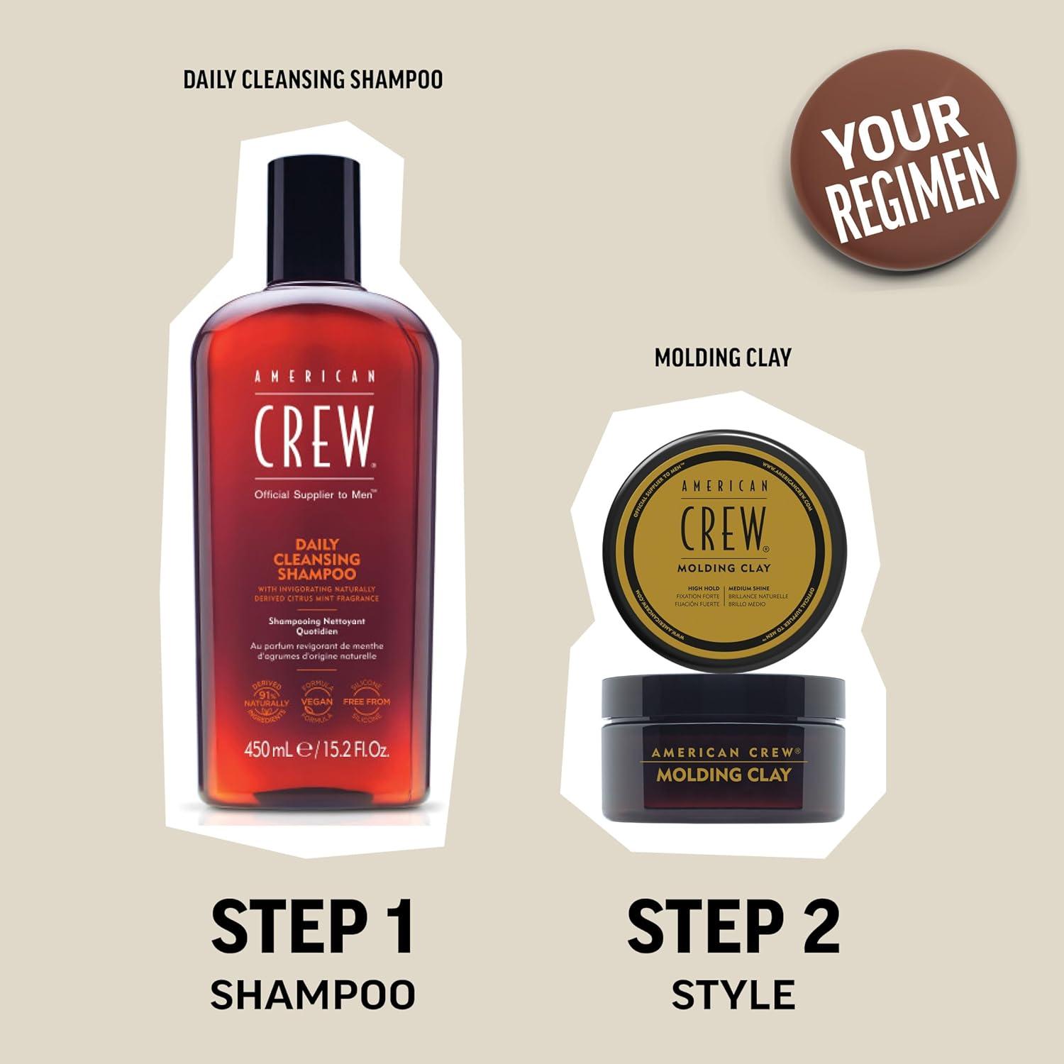 American Crew Men’s Hair Molding Clay, Like Styling Gel with Strong Hold & Medium Shine, 3 oz