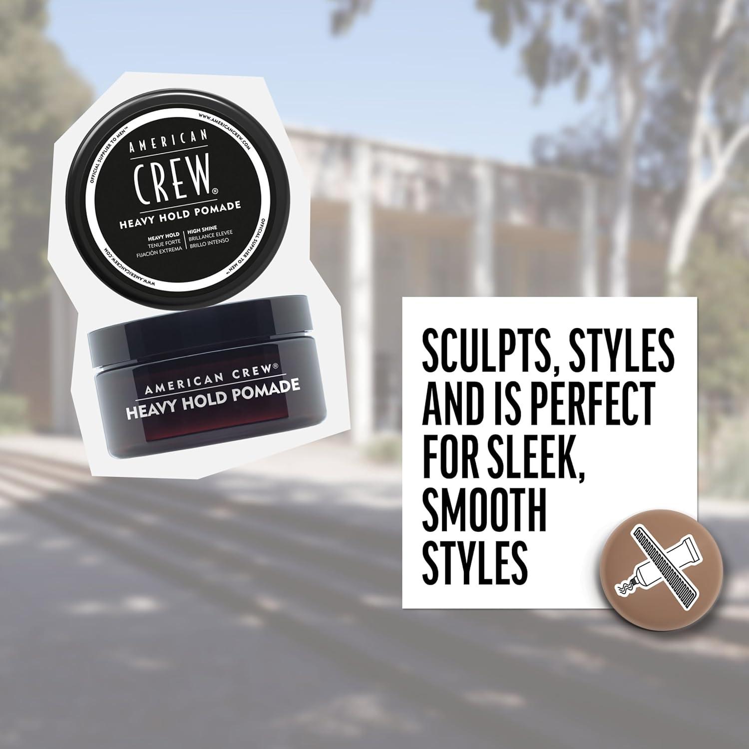 American Crew Men’s Hair Pomade, Like Styling Gel with Heavy Hold & High Shine, 3 oz(subtle and clean scent)