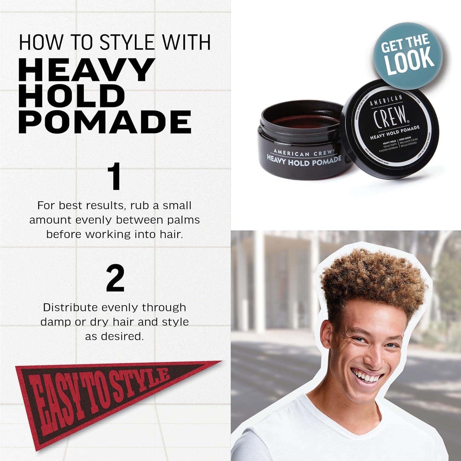 American Crew Men’s Hair Pomade, Like Styling Gel with Heavy Hold & High Shine, 3 oz(subtle and clean scent)