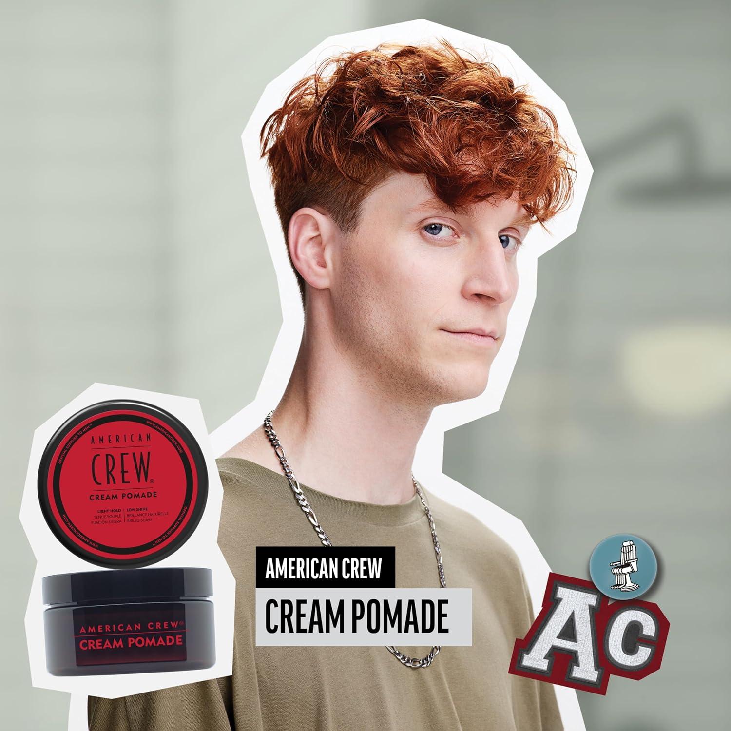 American Crew Men’s Hair Cream Pomade, Like Styling Gel with Light Hold & Low Shine, 3 oz(Natural)