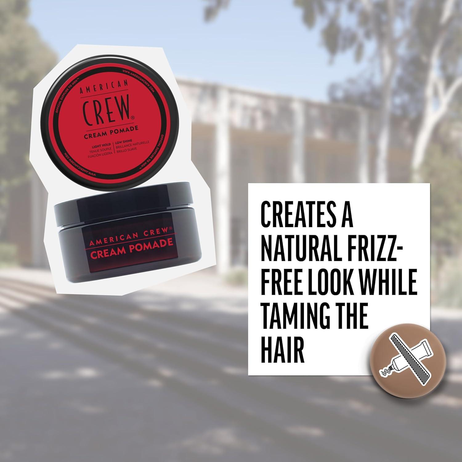 American Crew Men’s Hair Cream Pomade, Like Styling Gel with Light Hold & Low Shine, 3 oz(Natural)