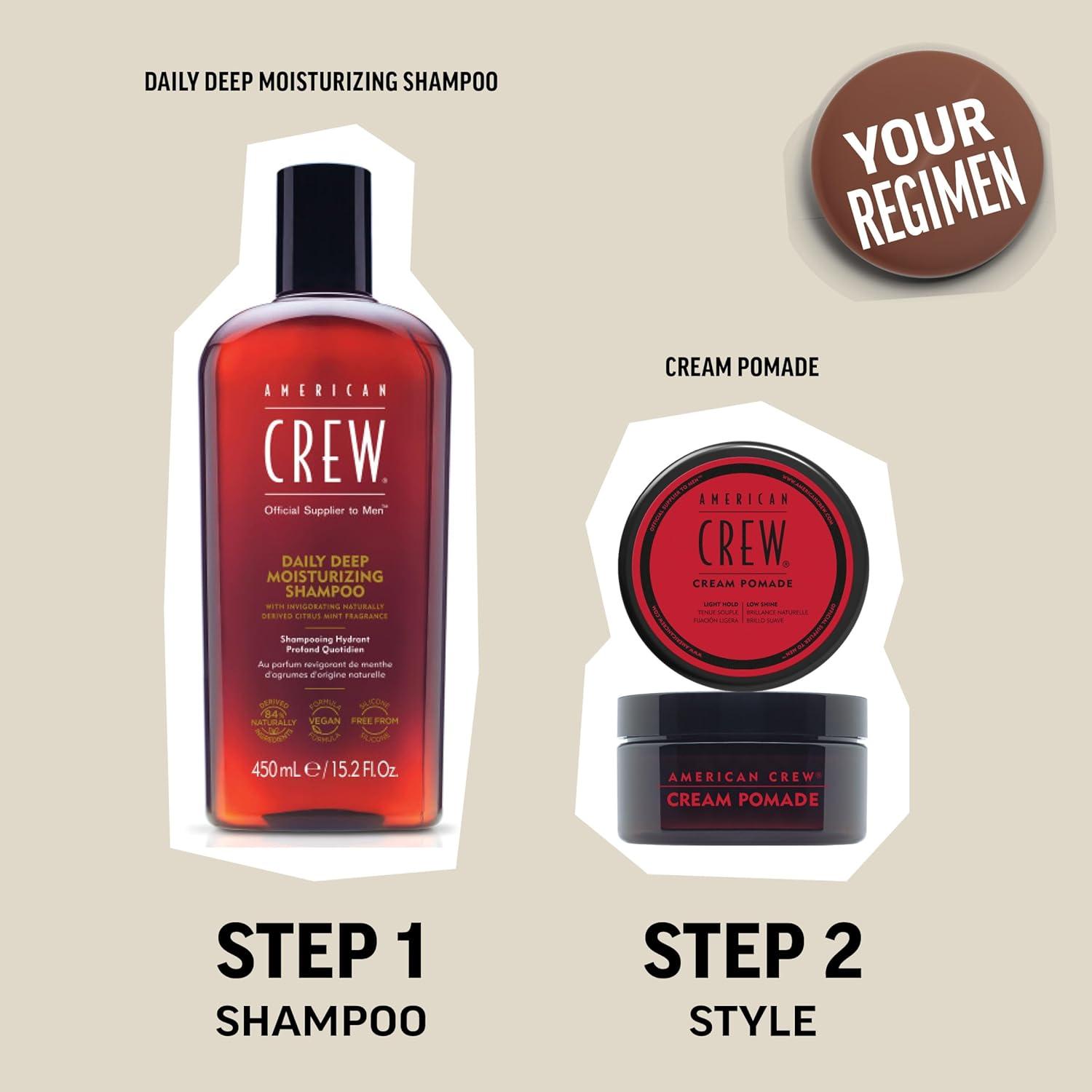 American Crew Men’s Hair Cream Pomade, Like Styling Gel with Light Hold & Low Shine, 3 oz(Natural)