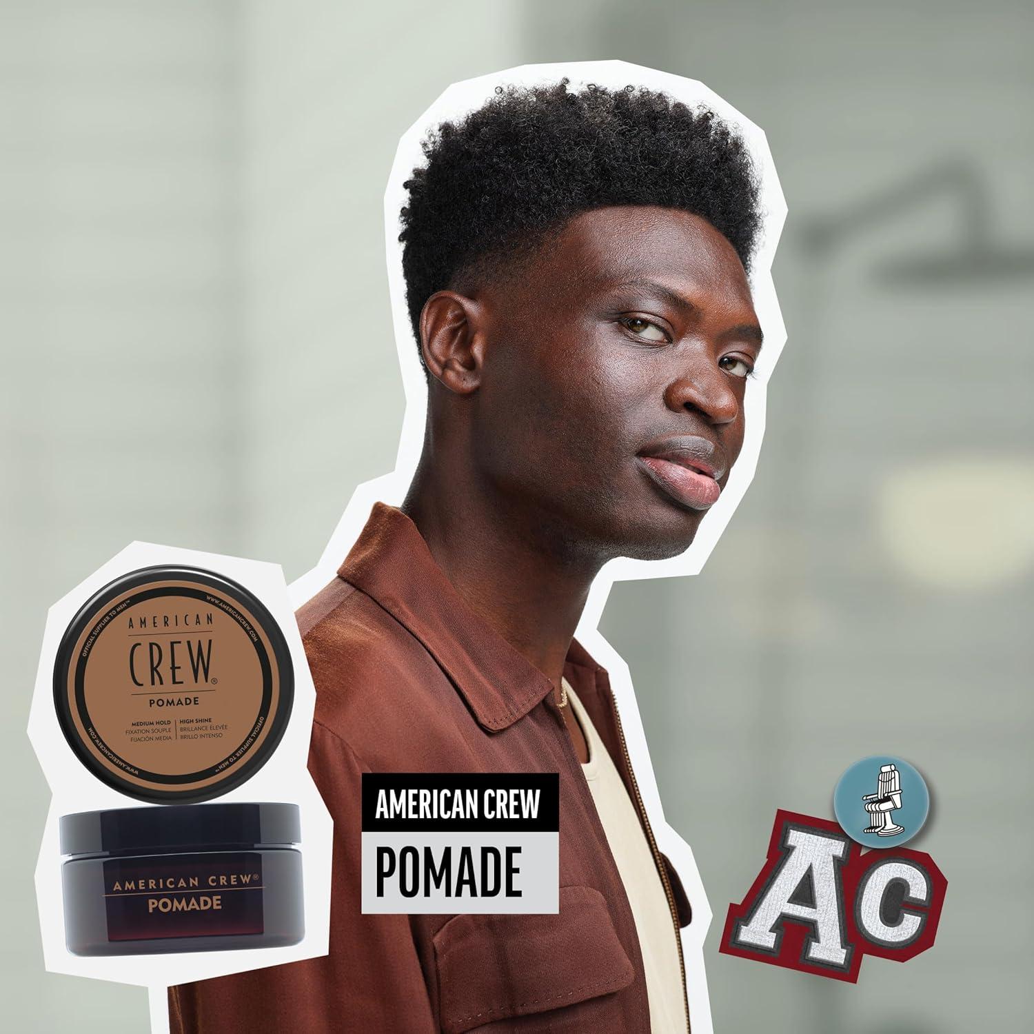 American Crew POMADE FOR HOLD AND SHINE 3 OZ for Men | Men’s, Like Styling Gel, High Shine(Scented)