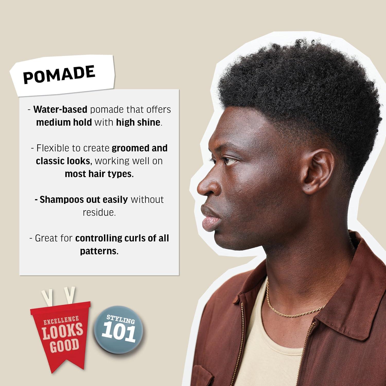 American Crew POMADE FOR HOLD AND SHINE 3 OZ for Men | Men’s, Like Styling Gel, High Shine(Scented)