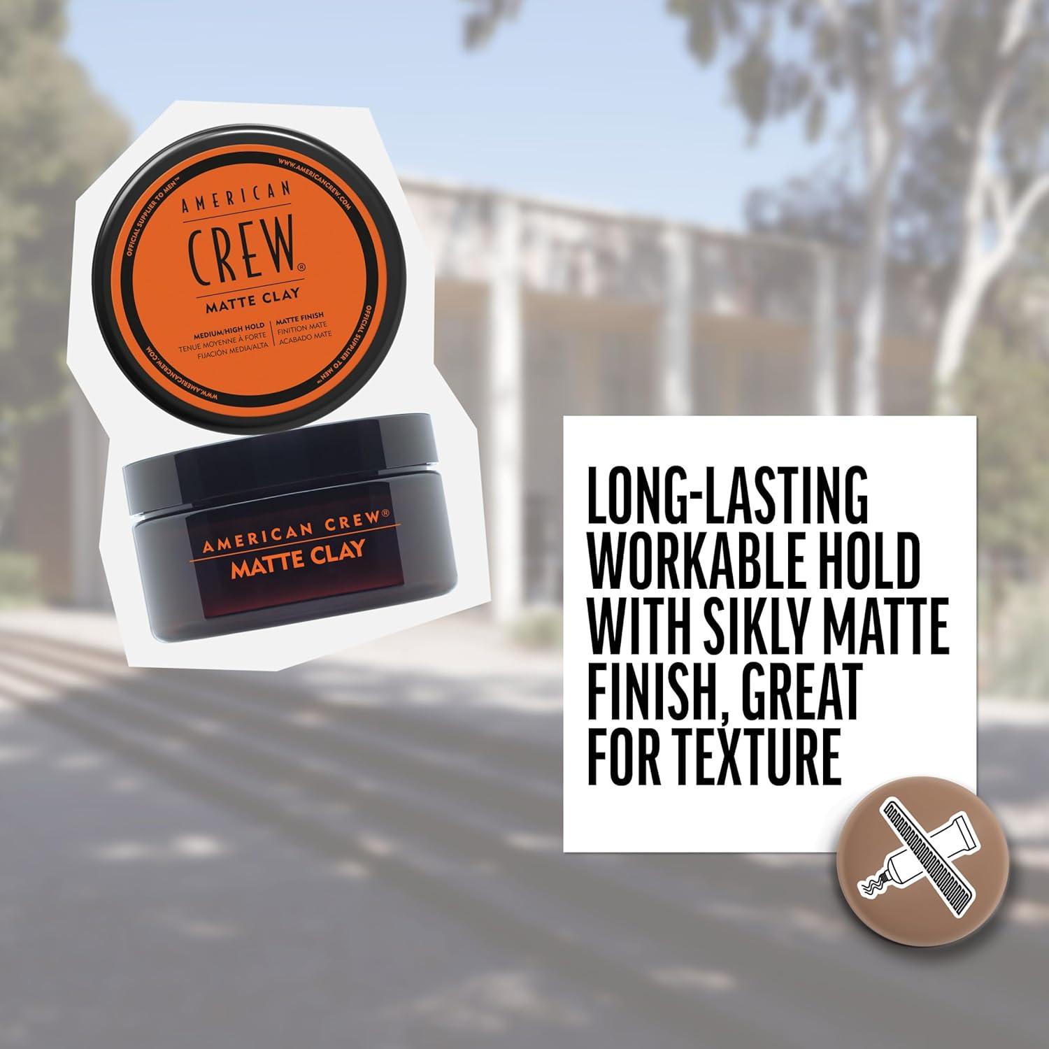 American Crew Men’s Hair Matte Clay, Like Hair Gel with Medium/High Hold, 3 oz(3 Ounce (Pack of 1))