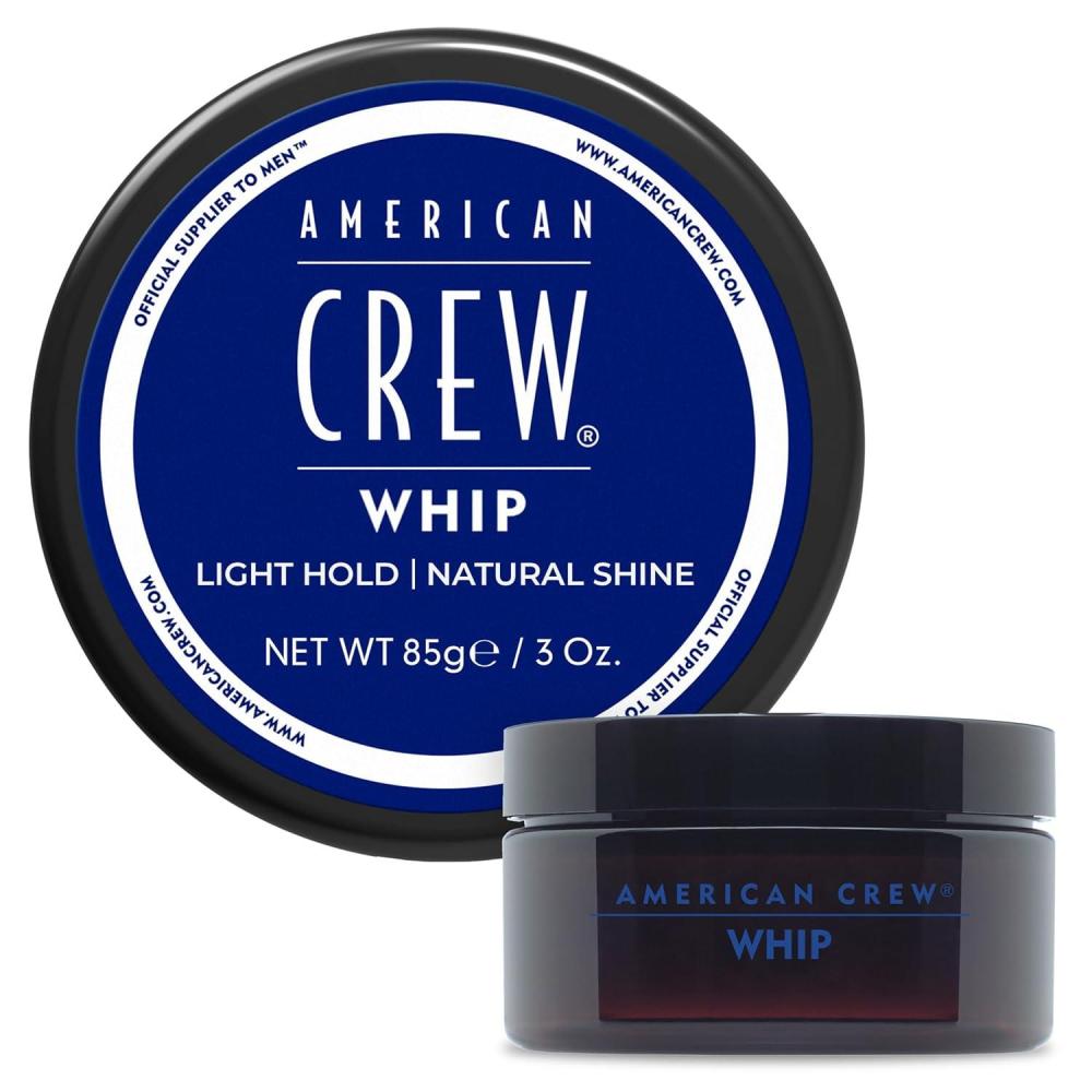 American Crew Men’s Whip Styling Cream, Like Hair Gel with Light Hold & Natural Shine, 3 oz(Natural)