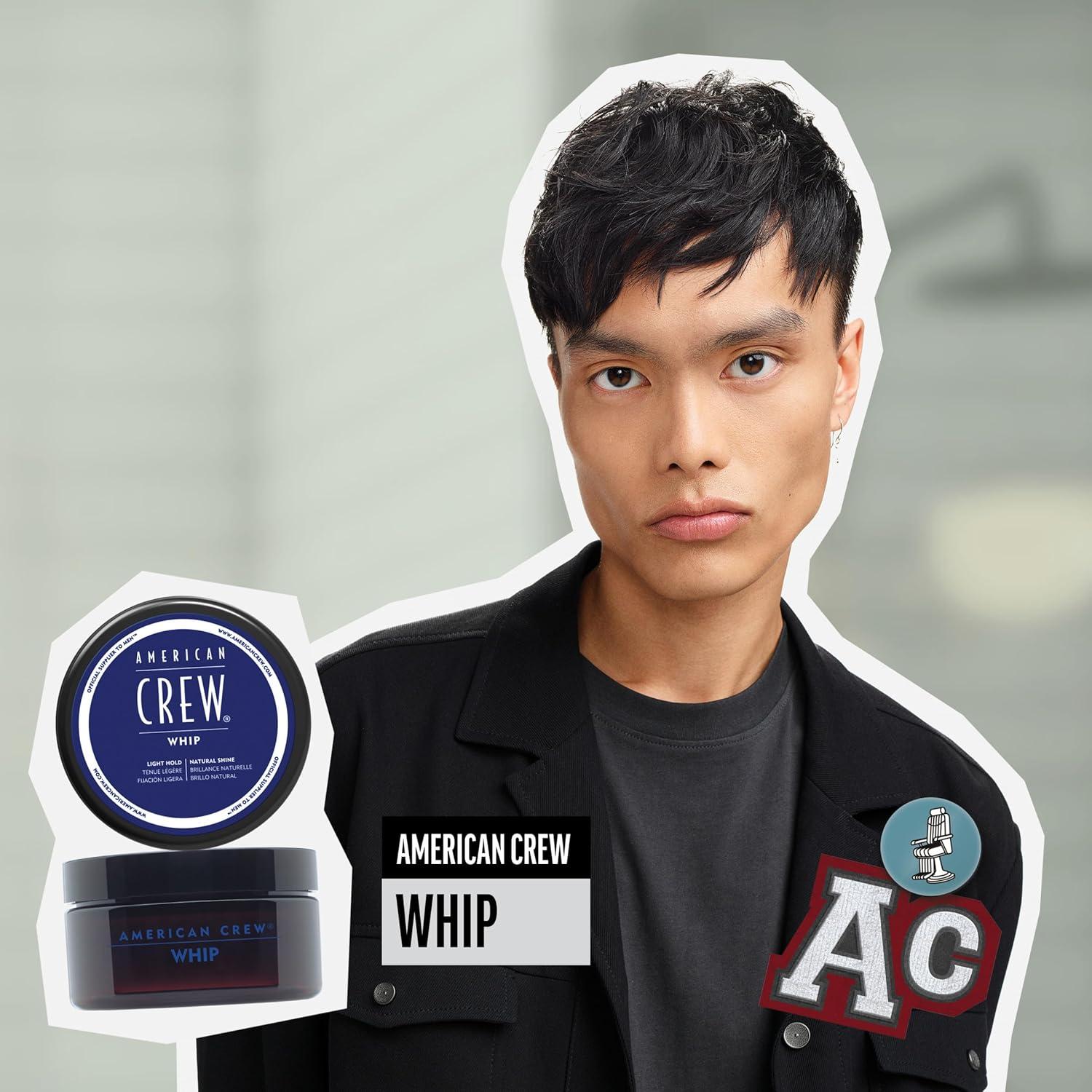American Crew Men’s Whip Styling Cream, Like Hair Gel with Light Hold & Natural Shine, 3 oz(Natural)