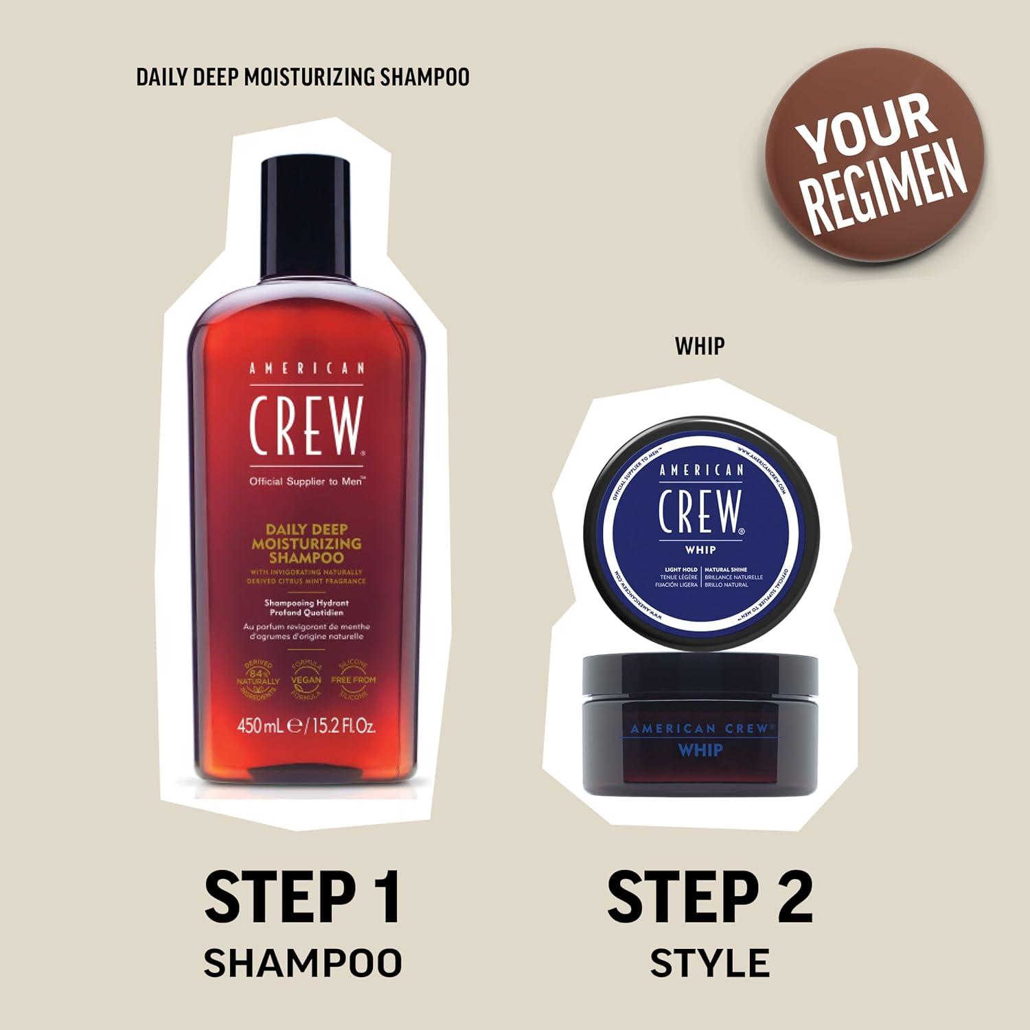 American Crew Men’s Whip Styling Cream, Like Hair Gel with Light Hold & Natural Shine, 3 oz(Natural)
