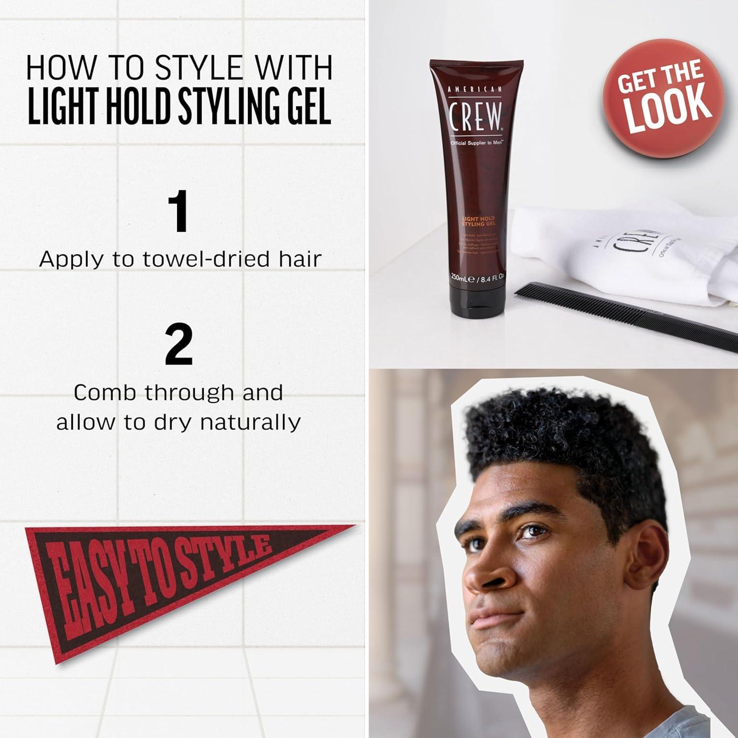 American Crew Men’s Hair Gel, Light Hold Styling Product, 13.1 fl oz(Light Hold)