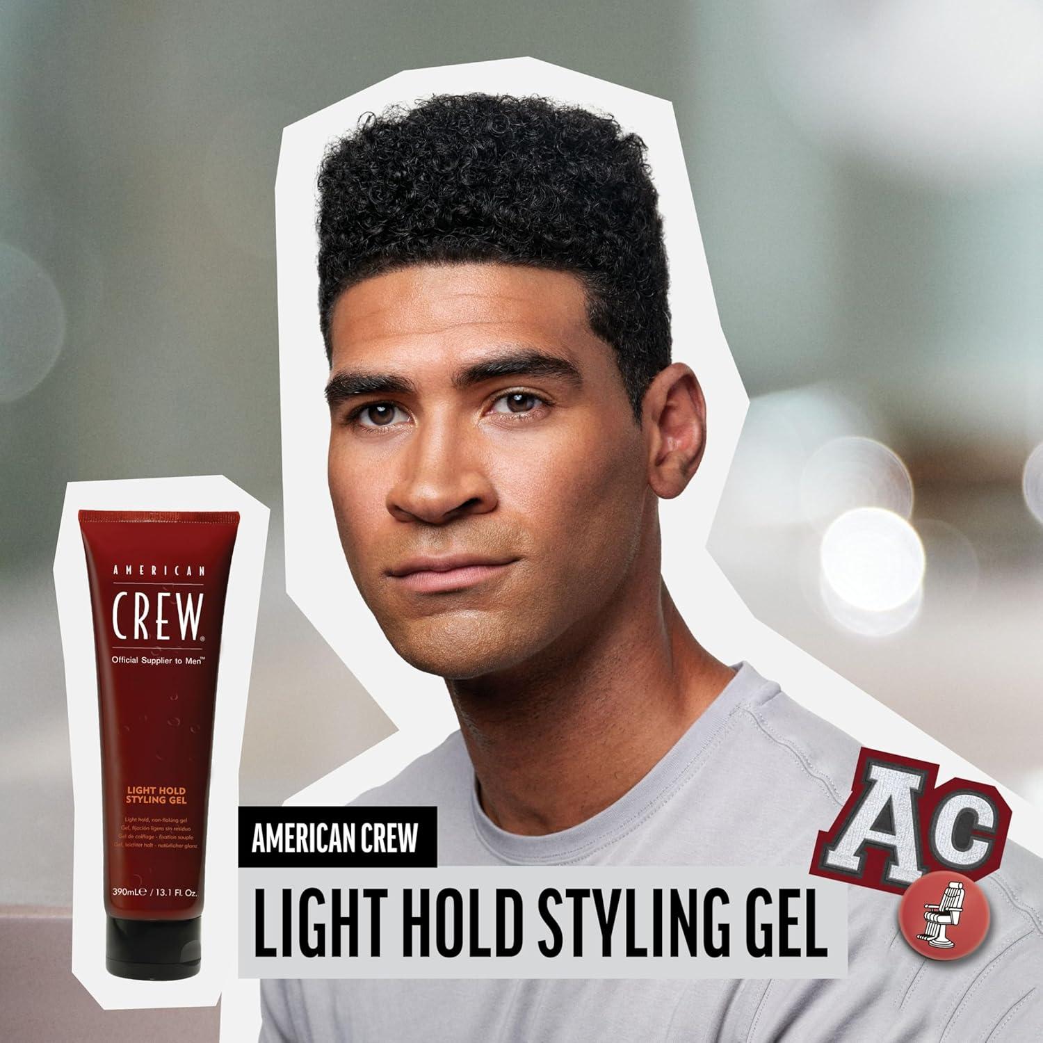 American Crew Men’s Hair Gel, Light Hold Styling Product, 13.1 fl oz(Light Hold)