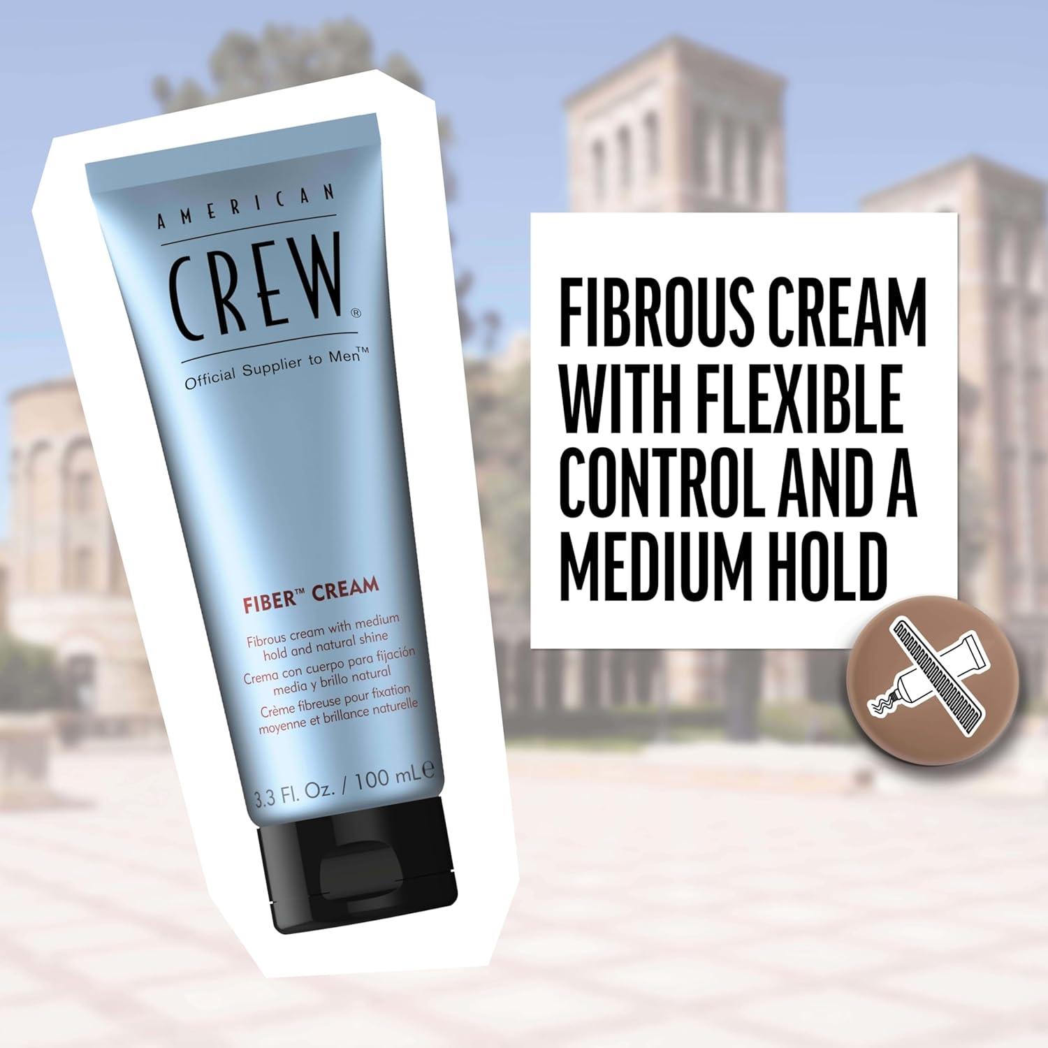 American Crew Men’s Fiber Cream, Like Hair Gel with Medium Hold & Natural Shine, 3.3 Fl Oz(Fiber Cream)