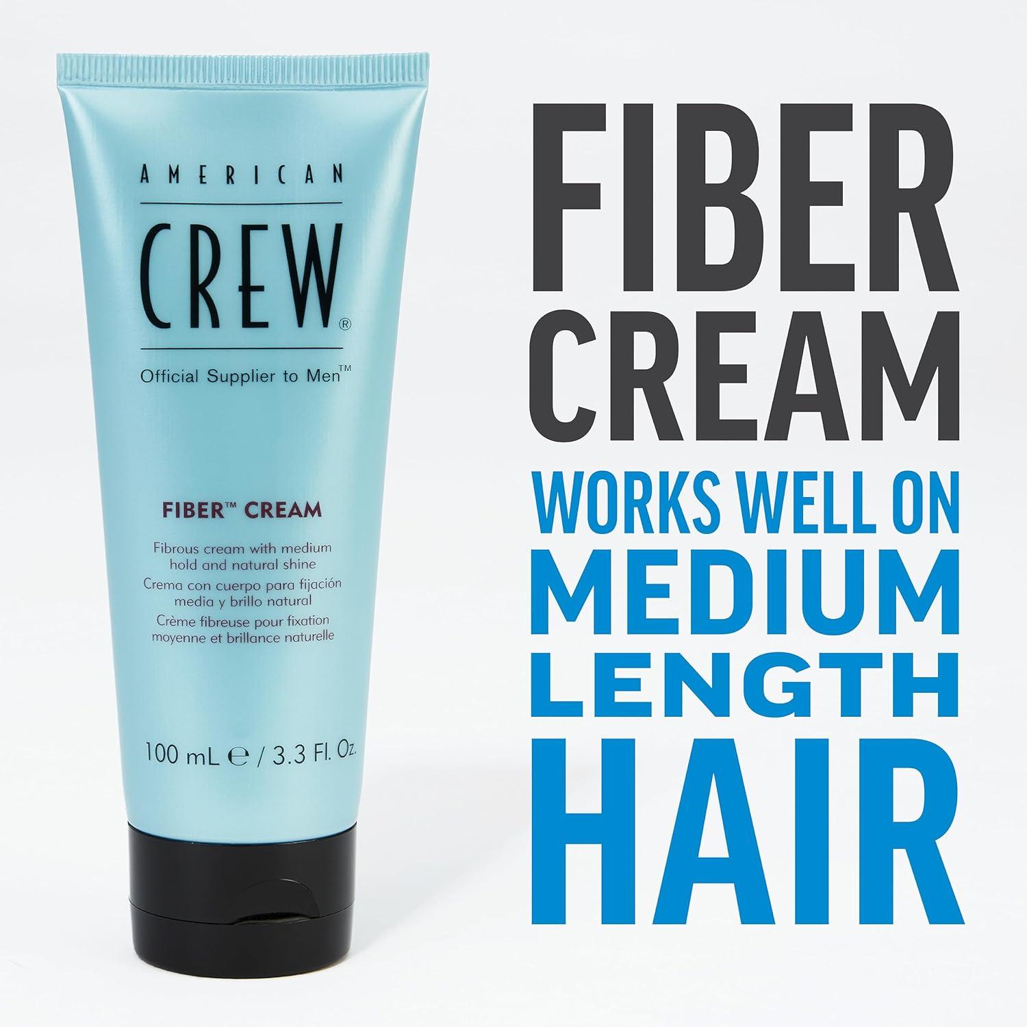 American Crew Men’s Fiber Cream, Like Hair Gel with Medium Hold & Natural Shine, 3.3 Fl Oz(Fiber Cream)