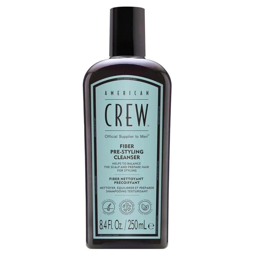 AMERICAN CREW Men’s Pre-Styler Fiber Shampoo for Damaged & Fine Hair, Strengthening Shampoo, Adds Thickness & Shine, Vegan, 8.4 fl oz