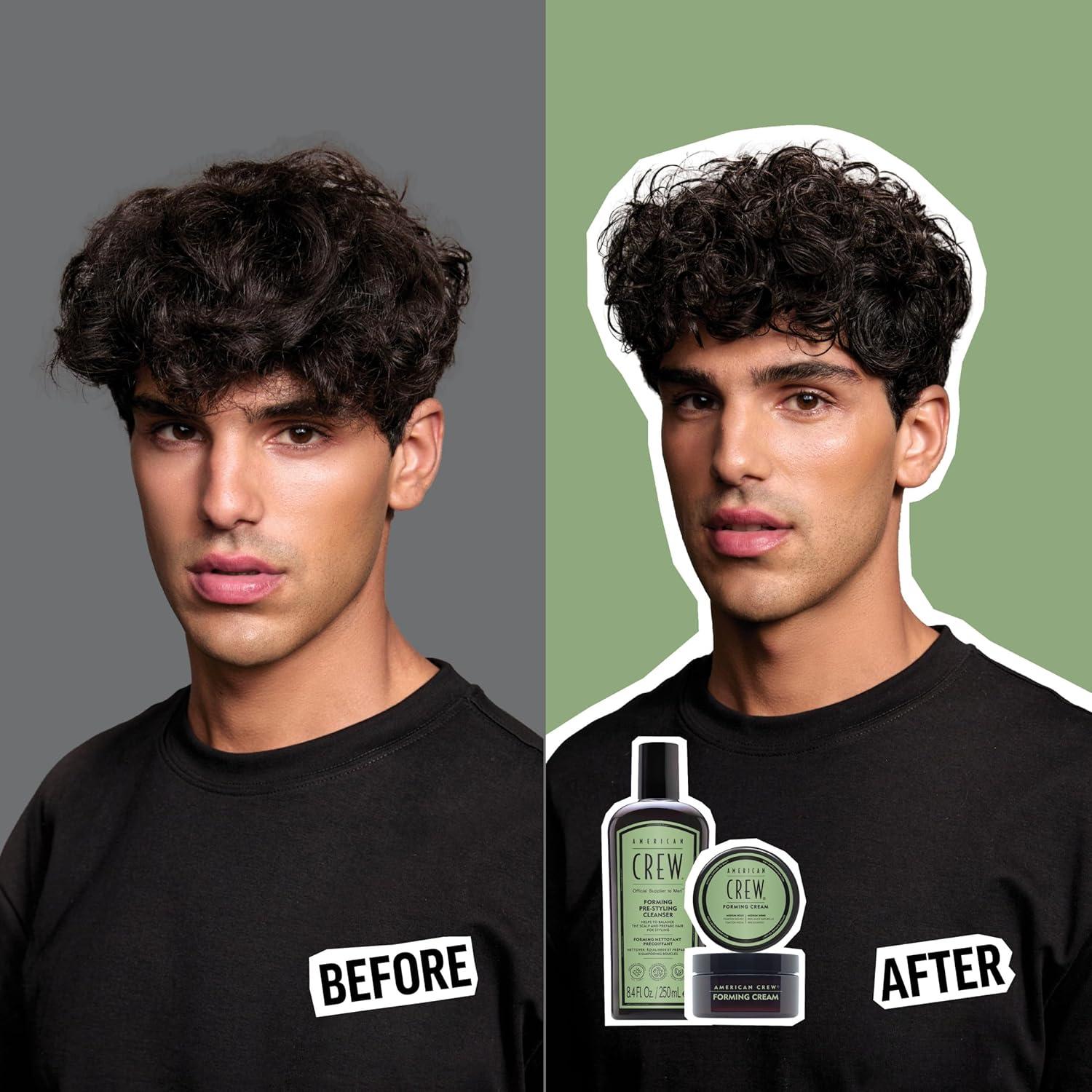 AMERICAN CREW Men’s Pre-Styler Forming Shampoo for Textured & Curly Hair, Anti-Frizz & Curl Defining, With Jojoba Oil, Vegan, 8.5 fl oz